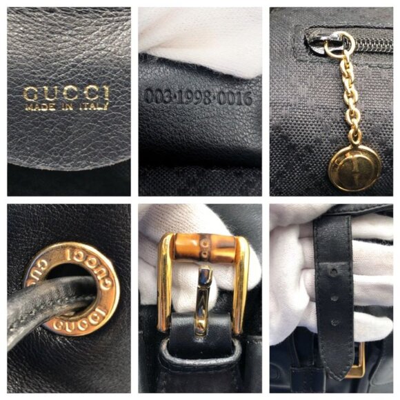 Gucci Bamboo Black Leather 003 1998 0016 Rucksack Backpack main image 6